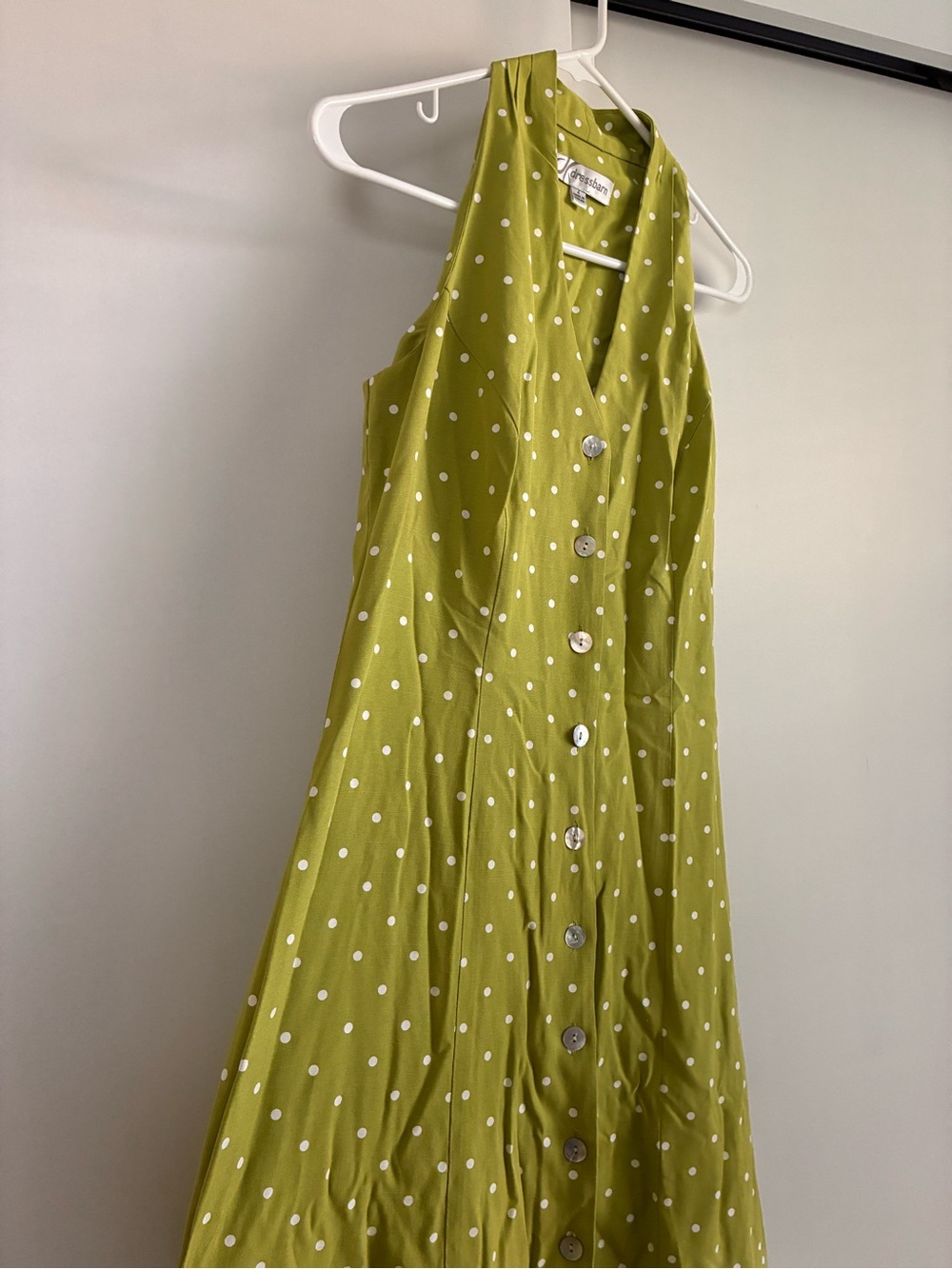 dressbarn Lime Green Polka Dot Dress - Picture 4 of 5
